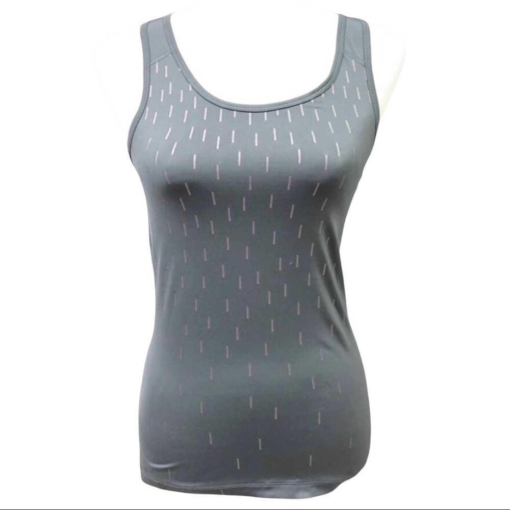 Nike Tank Top Gray Metallic Line Workout Athletic Size Small Activewear